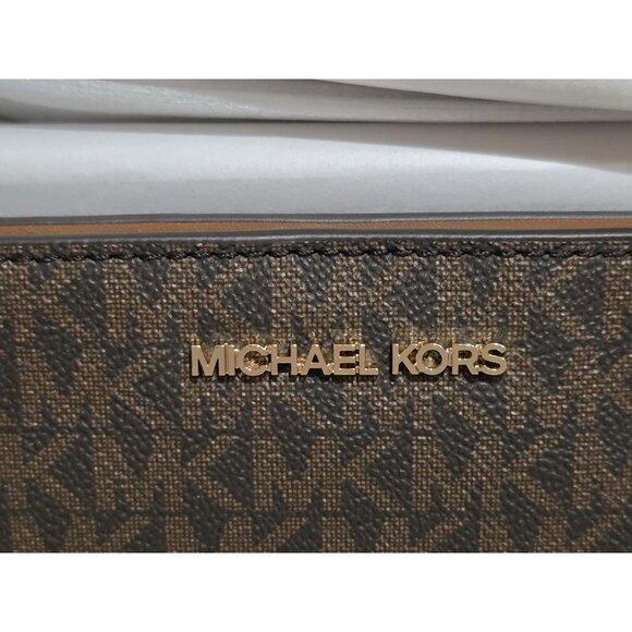 MICHAEL Michael Kors Trisha Medium Logo Crossbody Bag BROWN - Picture 6 of 9
